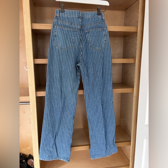 Reformation Blue Striped High Waisted Jeans - Picture 3 of 10